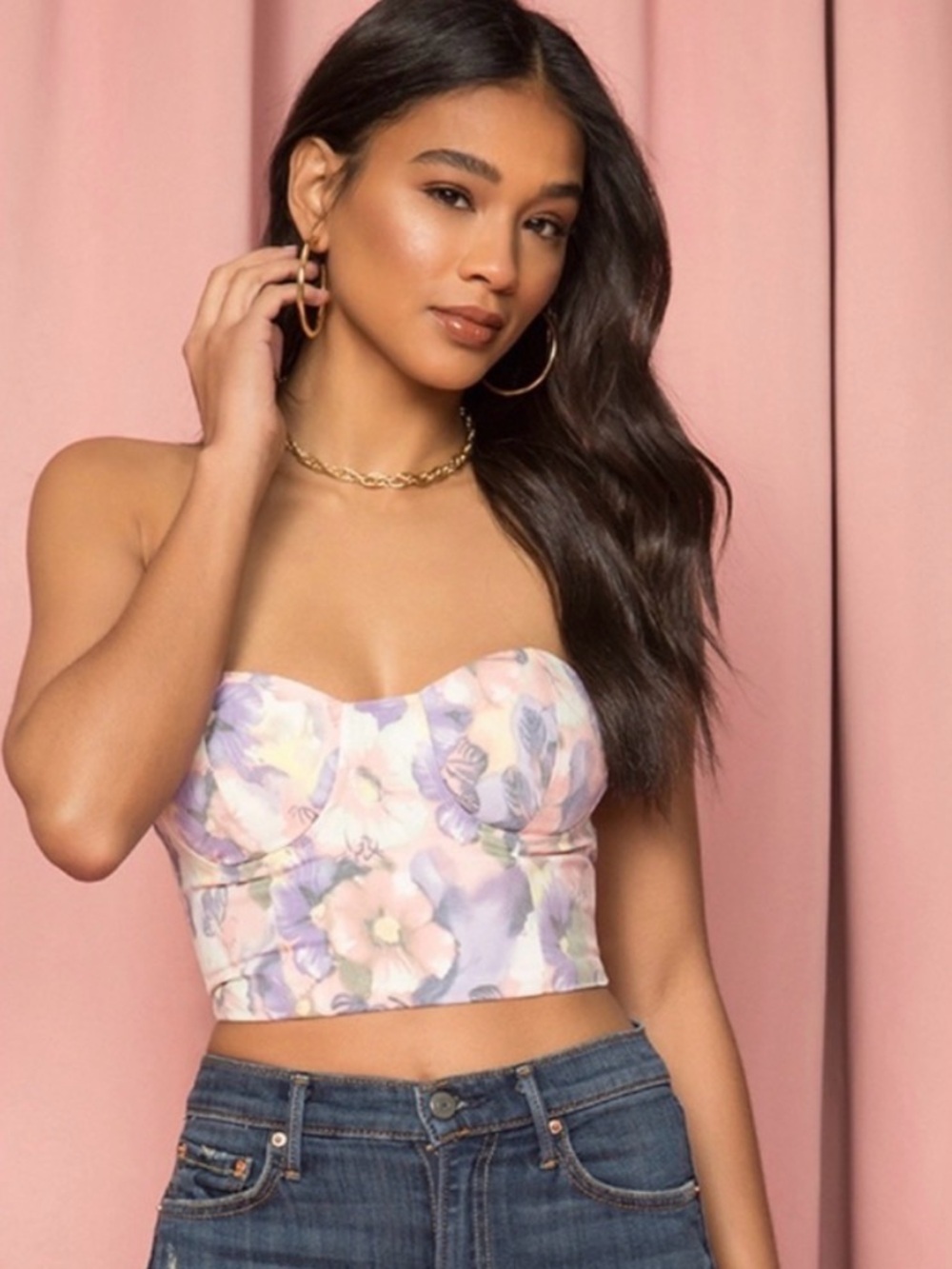 superdown x Draya Michele Nova Bustier Top in Pink - Revolve
